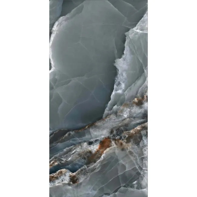 Onyx Marble Effect Blue Polished Porcelain