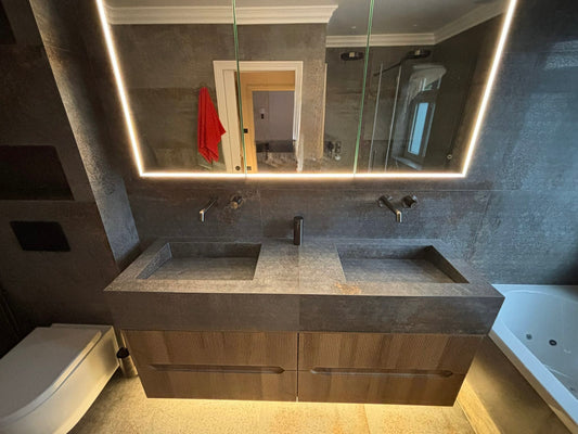 double sink installed