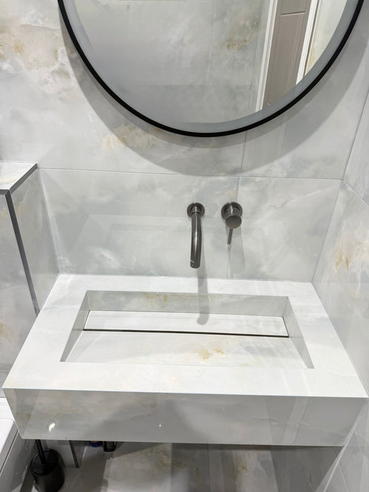 800mm light sky blue sink